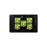 Leopard -u00a0Switch Horizontal 5 Gang, 16AX/20A 250V~  Black x5 - LESW5GBK