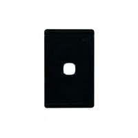 Leopard - Switch Plate Vertical 1 Gang (Less Mech)  Black x10 - LESWPV1GBK