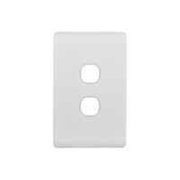 Leopard - Switch Vertical 2 Gang, 16AX/20A 250V~  White x10 - LESWV2G
