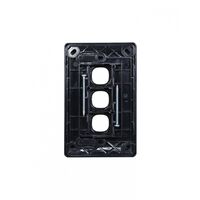 Leopard - Switch Plate Vertical 3 Gang (Less Mech)  Black x10 - LESWPV3GBK