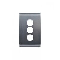 Leopard - Switch Vertical 3 Gang, 16AX/20A 250V~  Brushed Aluminium Cover x10 - LESWPV3GCBA