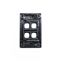 Leopard - Switch Plate Vertical 4 Gang (Less Mech)  Black x10 - LESWPV4GBK