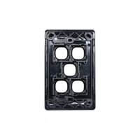 Leopard -u00a0Switch Plate Vertical 5 Gang (Less Mech)  Black x10 - LESWPV5GBK