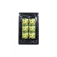 Leopard - Switch Vertical 6 Gang, 16AX/20A 250V~  Black x5 - LESWV6GBK