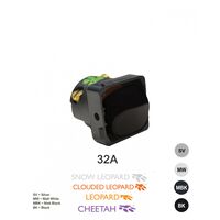 Switch Mechanism 32A 250V~ Cat's Eye  Matt Black x5 - MESW32CMBK