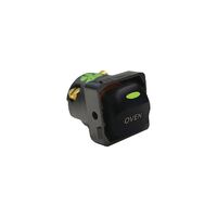 Meerket -u00a0Switch Mechanism 32A 250V~ Cat's Eye (Labelled Oven)  Black x5 - MESW32COVENBK