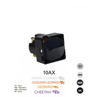 Meerkat -u00a0Double Pole Switch Mechanism 10AX 250V~ Cat's Eye  Black x5 - MESWCDPBK