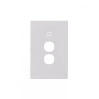 Powermesh -u00a0Multi Purpose Switch 2 Button Maxu00a05AX total, 220-240V 50Hz, 2 or 3 wire auto-sensing (Formerlyu00a0PMPUSWMPV2G)  Clouded Leopard Matt White Cover - PMMPS2CLCMW
