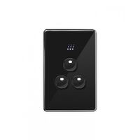 Powermesh -u00a0Multi Purpose Switch 3 Button Horizontalu00a0Maxu00a05AX total, 220-240V 50Hz, 2 or 3 wire auto-sensing (Formerlyu00a0PMPUSWMPV3G)  Black x1 - PMMPS3BK