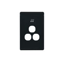 Powermesh -u00a0Multi Purpose Switch 3 Button Horizontalu00a0Maxu00a05AX total, 220-240V 50Hz, 2 or 3 wire auto-sensing (Formerlyu00a0PMPUSWMPV3G)  Leopard Black Cover x1 - PMMPS3LECBK