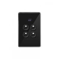 Powermesh -u00a0Multi Purpose Switch 4 Buttonu00a0Maxu00a05AX total, 220-240V 50Hz, 2 or 3 wire auto-sensing (Formerlyu00a0PMPUSWMPV4G)  Black x1 - PMMPS4BK