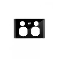 Powermesh - Double Power Point, Switched 2 Gang, 10A 250Vu00a0(formerlyu00a0PMPUPP2GS)  Snow Leopard Black Cover x1 - PMPPSNCBK