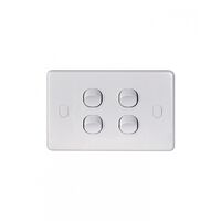 Puma - Switch Horizontal 4 Gang 10AX/16A 250V Vandal Proof  x10 - PUSW4GVP