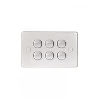 Switch Horizontal 6 Gang 10AX/16A 250V Vandal Proof  x5 - PUSW6GVP