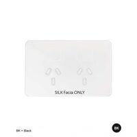 Senoa -u00a0Power Point Switched 2 Gang 10A 250V~  Silk Facia Upgrade - White x1 - SENGSFP