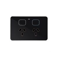 Senoa -u00a0Power Point Switched 2 Gang 10A 250V~  Black x1 - SENPPBK