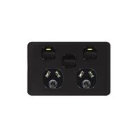 Senoa Simple -u00a0Power Point Switched 2 Gang 10A 250V~ With Removable Extra Switch 16AX/20A  Black x5 - SENPPSW2GBK