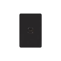 Senoa Simple -u00a0Switch Glass Front Vertical 1 Gang 16AX/20A 250V  Black x10 - SENSWV1GBK