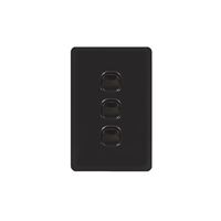 Senoa Simple -u00a0Switch Glass Front Vertical 3 Gang 16AX/20A 250V  White x10 - SENSWV3G