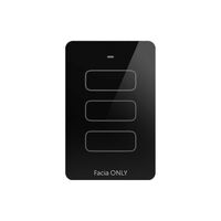 Senoa Accessibility Multi Purpose Switch 3 Button 10A Max 230V  Glass Facia Replacement - Black x1 - SNASGF3BK