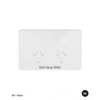 Senoa Accessibility Double Power Point 10A 250V  Silk Facia Upgrade - White x1 - SNASGSFP