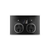 Snow Leopard - Power Point 10A 250V Auto Switched Fully Integrated Dual USB Charger (Type A and C) 5V 3.4A  White/White x1 - SNPP2USBAUWW