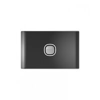 Snow Leopard - Switch Horizontalu00a01 Gang 16AX/20A 250V~, White Cover, White Grid  Black/Silver x10 - SNSW1GBS