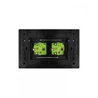 Snow Leopard - Switch Horizontalu00a02 Gang 16AX/20A 250V~, White Cover, White Grid  Black/Black x10 - SNSW2GBB