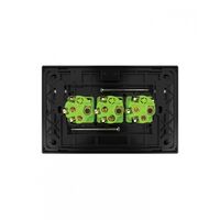 Snow Leopard - Switch Horizontalu00a03 Gang 16AX/20A 250V~, White Cover, White Grid  Black/Black x10 - SNSW3GBB