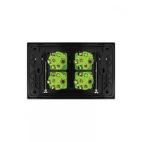 Snow Leopard - Switch Horizontalu00a04 Gang 16AX/20A 250V~, White Cover, White Grid  Black/Black x10 - SNSW4GBB