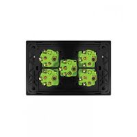 Snow Leopard -u00a0Switch Horizontalu00a05 Gang 16AX/20A 250V~, White Cover, White Grid  Black/Black x5 - SNSW5GBB