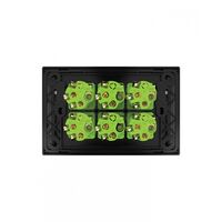 Snow Leopard - Switch Horizontalu00a06 Gang 16AX/20A 250V~, White Cover, White Grid  Black/Black x5 - SNSW6GBB