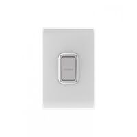 Snow Leopard - Switch Oven 45A 250V~ Double Pole, White Cover, White Grid  White/Silver x5 - SNSWDPOV45WS
