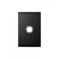 Snow Leopard - Switch Plate Vertical 1 Gang (Less Mech), White Cover, White Grid  Black/Black x10 - SNSWPV1GBB