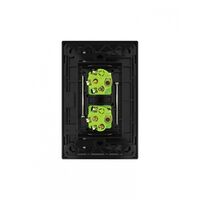 Snow Leopard - Switch Vertical 2 Gang 16AX/20A 250V~, White Cover, White Grid  Black/Black x10 - SNSWV2GBB