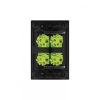 Snow Leopard - Switch Vertical 4 Gang 16AX/20A 250V~, White Cover, White Grid  Black/Black x10 - SNSWV4GBB