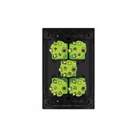 Snow Leopard.-u00a0Switch Vertical 5 Gang 16AX/20A 250V~, White Cover, White Grid  Black/Black x5 - SNSWV5GBB