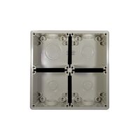 Buffalo -u00a0Enclosure Back Box 4 Gang with 2 x 32mm & 2 x 25mm Entries Chemical Resistant Grey  x1 - BUBB4GRG