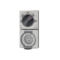 Buffalo -u00a0Combination Switched Socket IP66 10A 250V~ 3 Flat Pin, Less Enclosure  x1 - BUC310LE