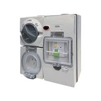 Buffalo -u00a0Combination Switched Socket IP66 10A 250V ac 3 Flat Pin with RCD 30mA Protection On BUBB4G with Neon Indicator  x1 - BUC310RC30N