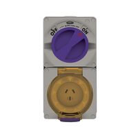 Buffalo -u00a0Combination Switched Socket IP66 10A 250V 3 Flat Pin Chemical Resistant Grey  x1 - BUC310RG