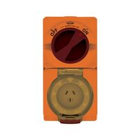 Buffalo -u00a0Combination Switched Socket IP66 10A 250V 3 Flat Pin Chemical Resistant Orange  x1 - BUC310RO