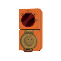 Buffalo -u00a0Combination Switched Socket IP66 10A 250V 3 Flat Pin Chemical Resistant Orange  x1 - BUC310RO