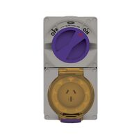 Buffalo -u00a0Combination Switched Socket IP66 15A 250V 3 Flat Pin Chemical Resistant Grey  x1 - BUC315RG