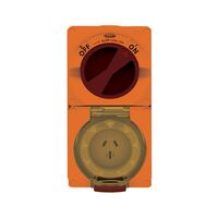 Buffalo -u00a0Combination Switched Socket IP66 15A 250V 3 Flat Pin Chemical Resistant Orange  x1 - BUC315RO