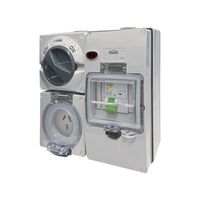 Buffalo - Combination Switched Socket IP66 20A 250V ac 3 Flat Pin with RCD 30mA Protection On BUBB4G with Neon Indicator  x1 - BUC320FRC30N