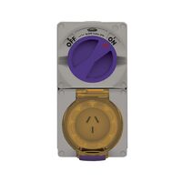 Buffalo -u00a0Combination Switched Socket IP66 20A 250V 3 Flat Pin Chemical Resistant Grey  x1 - BUC320FRG