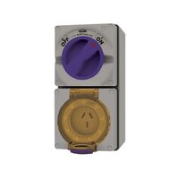 Buffalo -u00a0Combination Switched Socket IP66 20A 250V 3 Flat Pin Chemical Resistant Grey  x1 - BUC320FRG