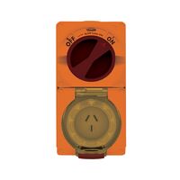 Buffalo - Combination Switched Socket IP66 20A 250V 3 Flat Pin Chemical Resistant Orange  x1 - BUC320FRO