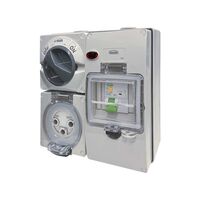 Buffalo -u00a0Combination Switched Socket IP66 32A 250V ac 3 Pin with RCD 30mA Protection On BUBB4G with Neon Indicator  x1 - BUC332RC30N